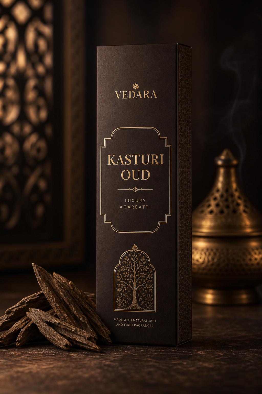 Kasturi Oud Agarbatti by Vedara