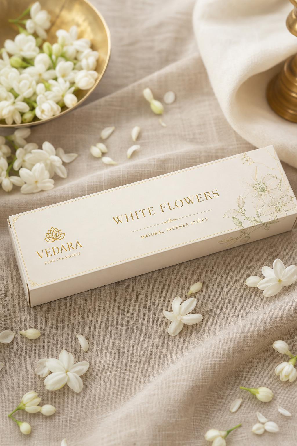 White Flowers Agarbatti by Vedara
