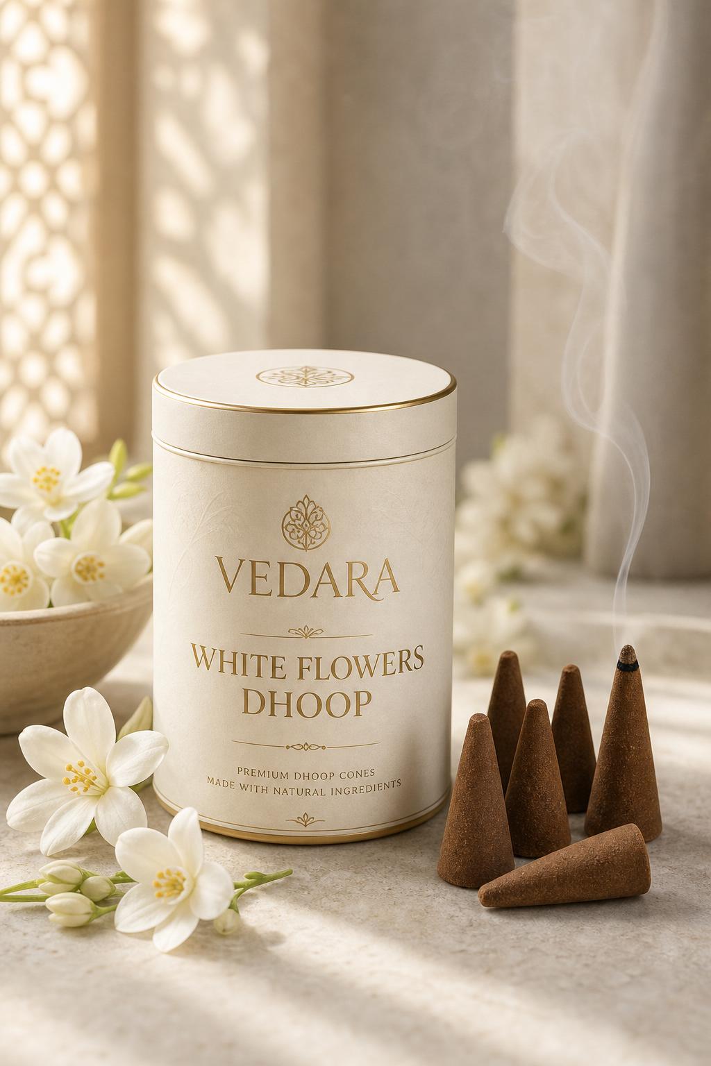 White Flowers Dhoop by Vedara